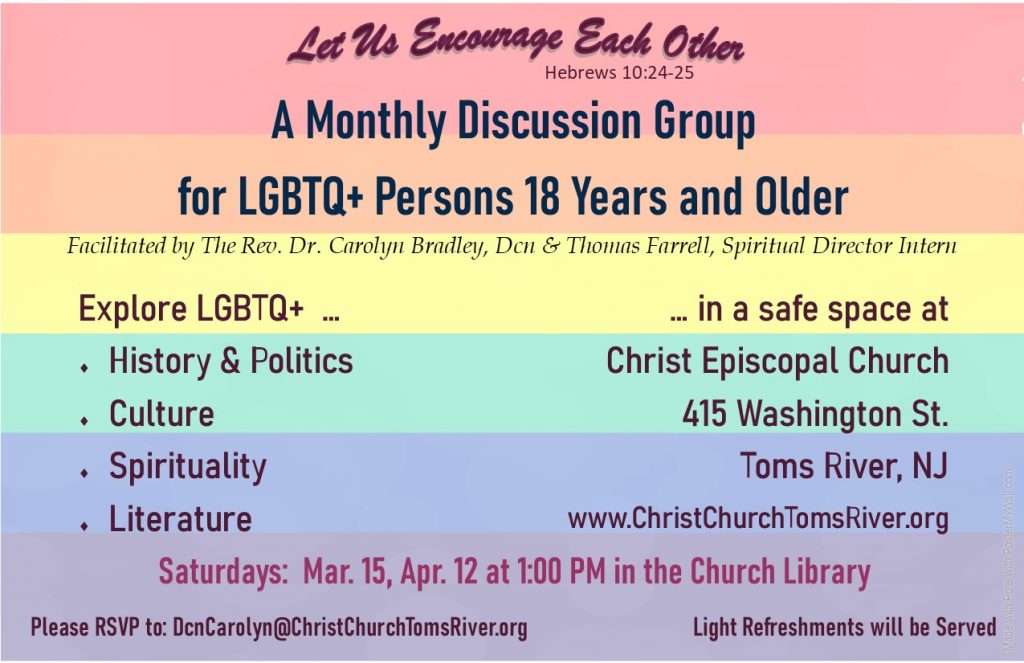 LGBTQ Discussion Group flyer